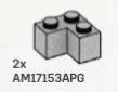Brick 2 x 2 corner in Gray, Steel