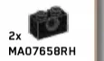 Connector Brick 1 x 2 with hole in Black (Metallic)