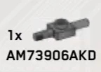 Plate 1 x 1 with horizontal pegs in Gray, Light Camo (Metallic)
