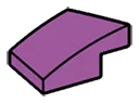 Slope plate 1 x 1 with curved slope & small lip, right in Magenta, Rich
