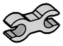 Connector: clip, small double-sided in Gray, Dull