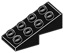 Slope 25 2 x 1.67 x 4 with studs on slope in Grey, Charcoal
