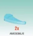 Wing, hydrofoil, curved with vertical pin attachment point in Blue, Light