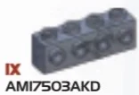 Brick Modified 1 x 4 with side studs in Gray, Light Camo (Metallic)