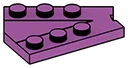 Wedge plate 3 x 4 with 3 studs along either side in Magenta, Rich