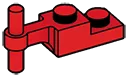 Plate 1 x 2 with vertical pin offset from one end in Red, Flame