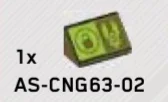 Slope brick 45 2 x 1 w/ Printed UNSC emblem and ''locked'' icon in Green, Light Olive