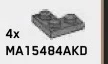 Plate 2 x 2 Corner in Gray, Light Camo (Metallic)