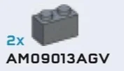 Brick 1 x 2 in Gray, Light (Metallic)