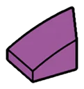 Slope plate 1 x 1 with curved slope & small lip, left in Magenta, Rich