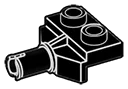 Plate 1 x 2 with axle mounted below plate in Black