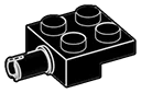 Plate 2 x 2 two-thirds-height with axle in Black