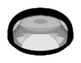 Tile Round 1 x 1 Dome, Low in Clear (Translucent)