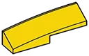 Brick 1 x 1 x 4 with curved top and lateral slope, left in Yellow, Lemon