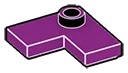 Plate 2 x 2 corner with one stud, center in Purple, Imperial