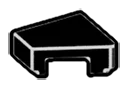 Tile 1 x 1 without corner, right in Black