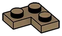 Plate 2 x 2 corner in Brown, Teak
