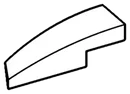 Slope brick 33 1 x 3 curved slope, skewed right in White