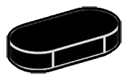 Tile, Round 1 x 2 Oval in Black