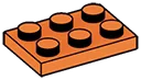 Plate 2 x 3 in Orange, Bright