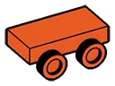 Bracket Tile 1 x 2 w/ Two Studs on Side, Descending in Orange, Marigold