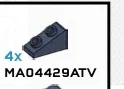 Slope brick 33 1 x 2 with studs on slope in Blue, Smoke (Flake)