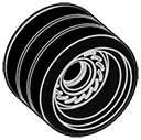 Wheel, Rim: 1:32 Cadillac Project GTP Hypercar in Black