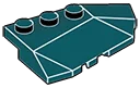 Wedge brick 45 4 x 4 double / 33, right with curved edge in Blue, French