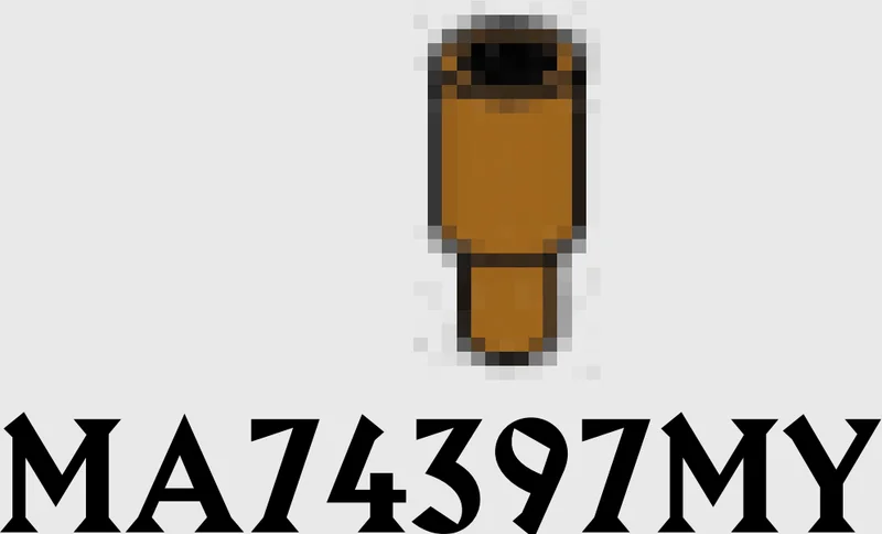Connector: pipe, small with pin in Brown, Caramel