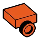 Bracket Tile 1 x 1 w/ One Stud on Side, Descending in Orange, Marigold