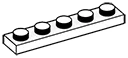 Plate 1 x 5 in White