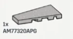 Wedge Tile 2 x 4 - Left in Gray, Steel
