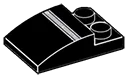 Slope plate 2 x 3 curved slope, 3 silver stripes pattern
