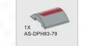 Slope 4 x 4 Rounded Top w/ Printed Red Large Line - Right in Gray, Dull