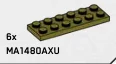 Plate 2 x 6 in Green, Olive Drab (Infinite Green) (Metallic)