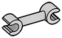 Connector: clip, small double-sided 1 x 3 in Gray, Dull