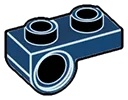 Connector Plate 1 x 2 with Axle Pin Hole on Bottom in Blue, Midnight