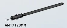 Connector: axle 2 studs long with bar, long in Gray, Dark (Metallic)