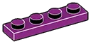 Plate 1 x 4 in Purple, Imperial