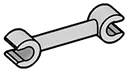 Connector: clip, small double-sided 1 x 4 in Gray, Dull