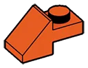 Slope 45 1 x 1 with 1 x 1 Plate in Orange, Marigold