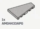 Tile Wedge 3 x 4 Without Right Corner in Gray, Steel