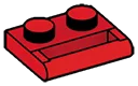 Plate Modified 1 x 2 with enclosed handle, lengthwise in Red, Flame