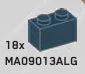 Brick 1 x 2 in Gray, Dark Smoke
