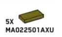 Tile 1 x 2 in Green, Olive Drab (Infinite Green) (Metallic)