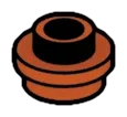 Plate Round 1 x 1 with Open Stud in Red, Brick