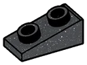 Slope Brick 25 1 x 2 with studs on slope in Metal, Iron (Metallic)