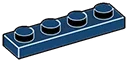 Plate 1 x 4 in Blue, Midnight