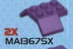 Plate Modified 45 2 x 3 double in Purple, Byzantium (Metallic)