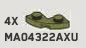 Plate Round 2 x 2 Corner in Green, Olive Drab (Infinite Green) (Metallic)